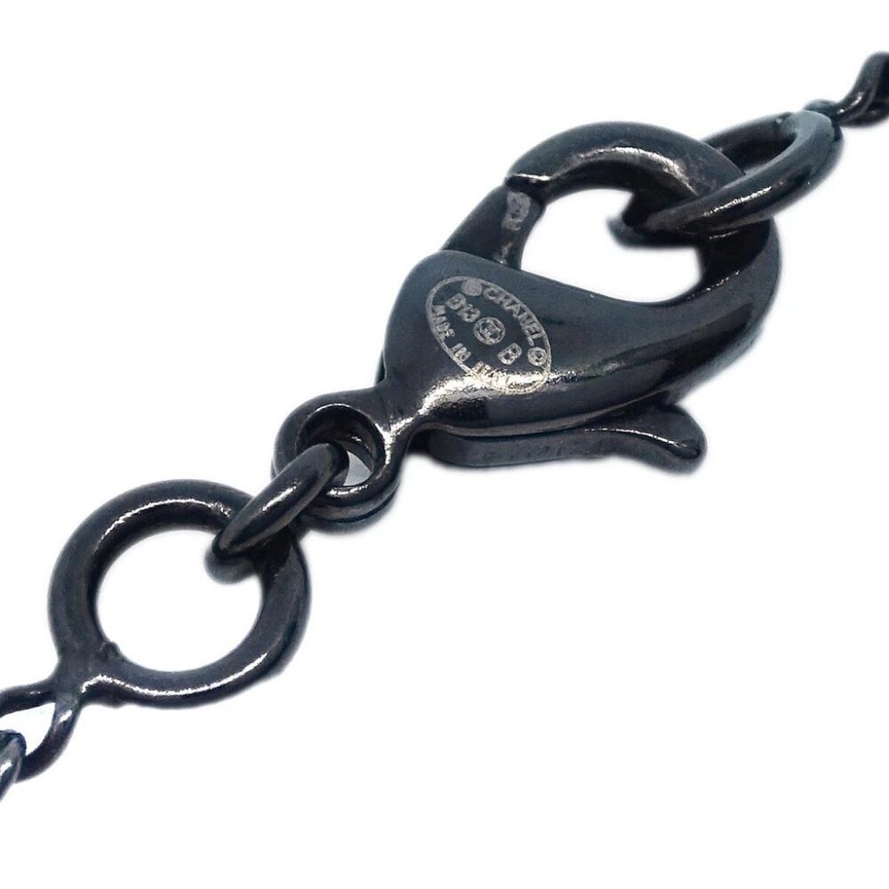 Chanel Chain Necklace Silver Black B13B 133913 - Picture 4 of 4
